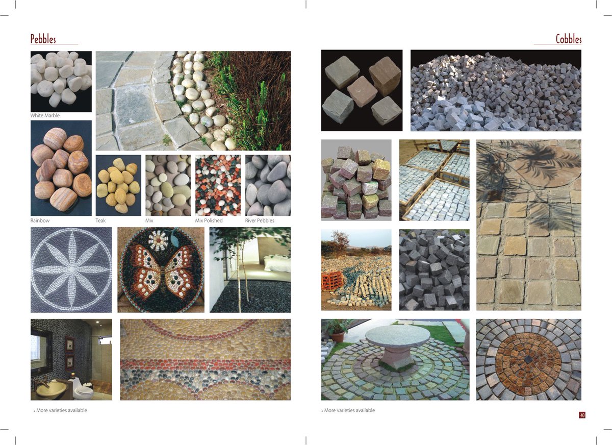 SESTONEART's tweet image. Natural stone Pebbles and cobbles all colors, finishes, sizes, tumbles available