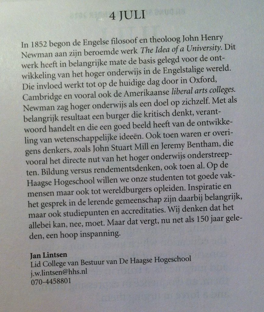 'Bildung versus rendementsdenken, ook toen al' Jan Lintsen, CvB <a href="/dehaagse/">De Haagse Hogeschool / THUAS (INACTIEF/INACTIVE)</a>. <a href="/Bildungkalender/">Bildungkalender</a>