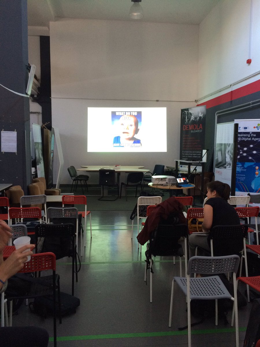 FloDoss's tweet photo. Lancement de l'école d'été #first2016  #demola #Budapest prise de possession des lieux par le café. https://t.co/KP8KlYzNdH