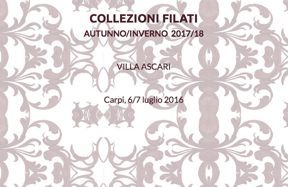 2 DAYS TO GO ! CollezioniFilati Carpi-FallWinter 2017-18 Collections-www.carpifashionsystem.it collezionifilaticarpi.it