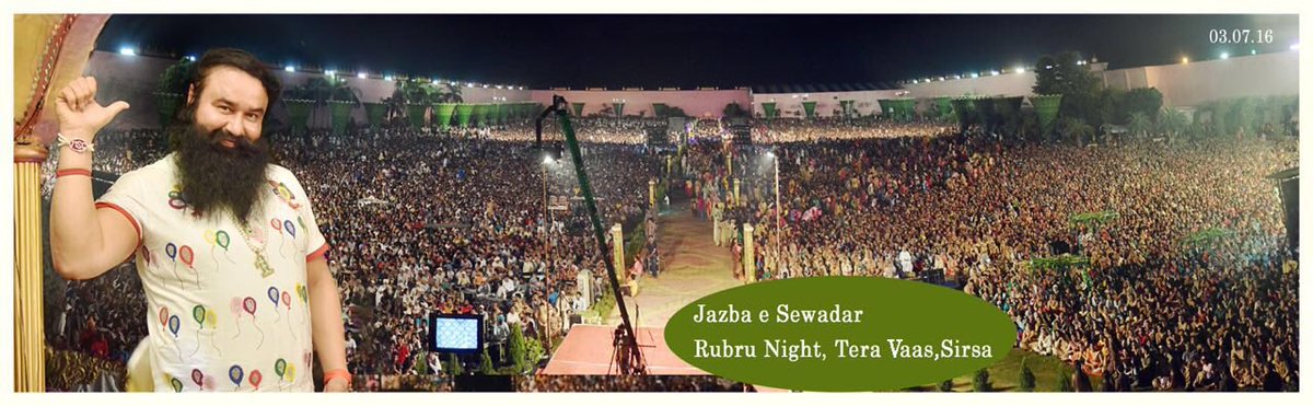Gurmeetramrahim's tweet photo. C-Selfie wid volunteers in Tera Vaas! All immersed in divine bliss.Wonderful cultural program! #MSGwishHappiness4All https://t.co/pEB4DW9oOU