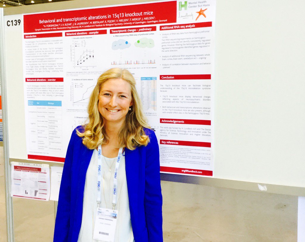 a_forsingdal's tweet photo. #fens2016 Presenting our work on the 15q13-/- mice - a model of neurodevelopmental disorders - this AM poster C139 https://t.co/v0A5XoT3o9