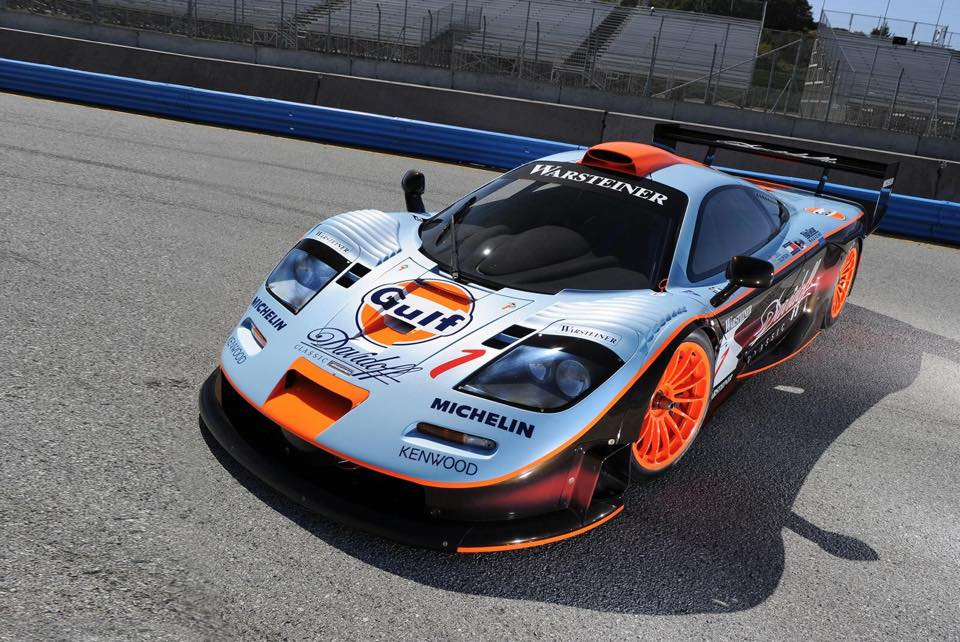 Earlsimxx's tweet image. Epic Gulf liveried McLaren F1 GTR chassis #28R (originally #27R).

#McLarenMonday #ChassisLegends