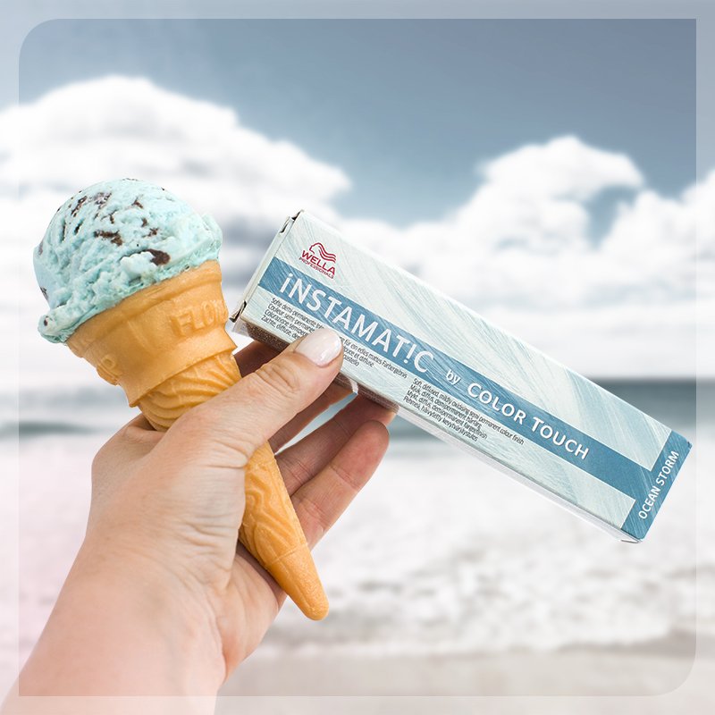 WellaPro's tweet photo. Happy #IceCreamDay Wella Fam! For hair creamier than ice cream we recommend Instamatic Color Touch in Ocean Storm. https://t.co/J6NrCF71XE
