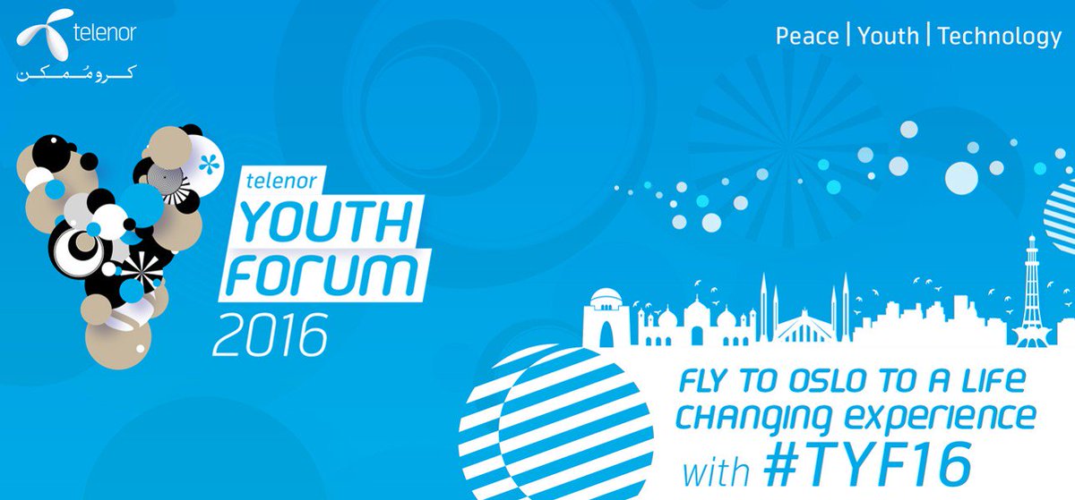 telenorpakistan's tweet image. Fly to Oslo to a life changing experience with #TYF16! 
Apply at: telenor.com.pk/youthforum