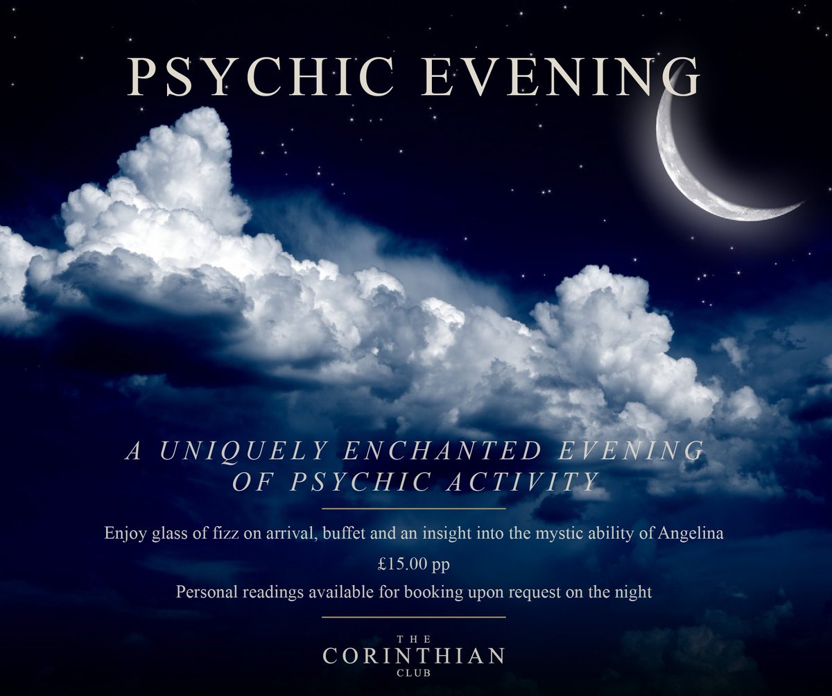 Friday 8th July we welcome Angelina Docherty to showcase her psychic abilities. For more info contact 01415521101
