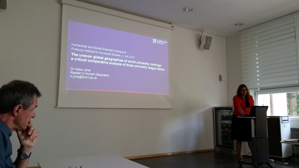 HLaehnemann's tweet image. Heike Jöns @FRIAS_UFreiburg on uneven global geographies of world university rankings #marketization of HE