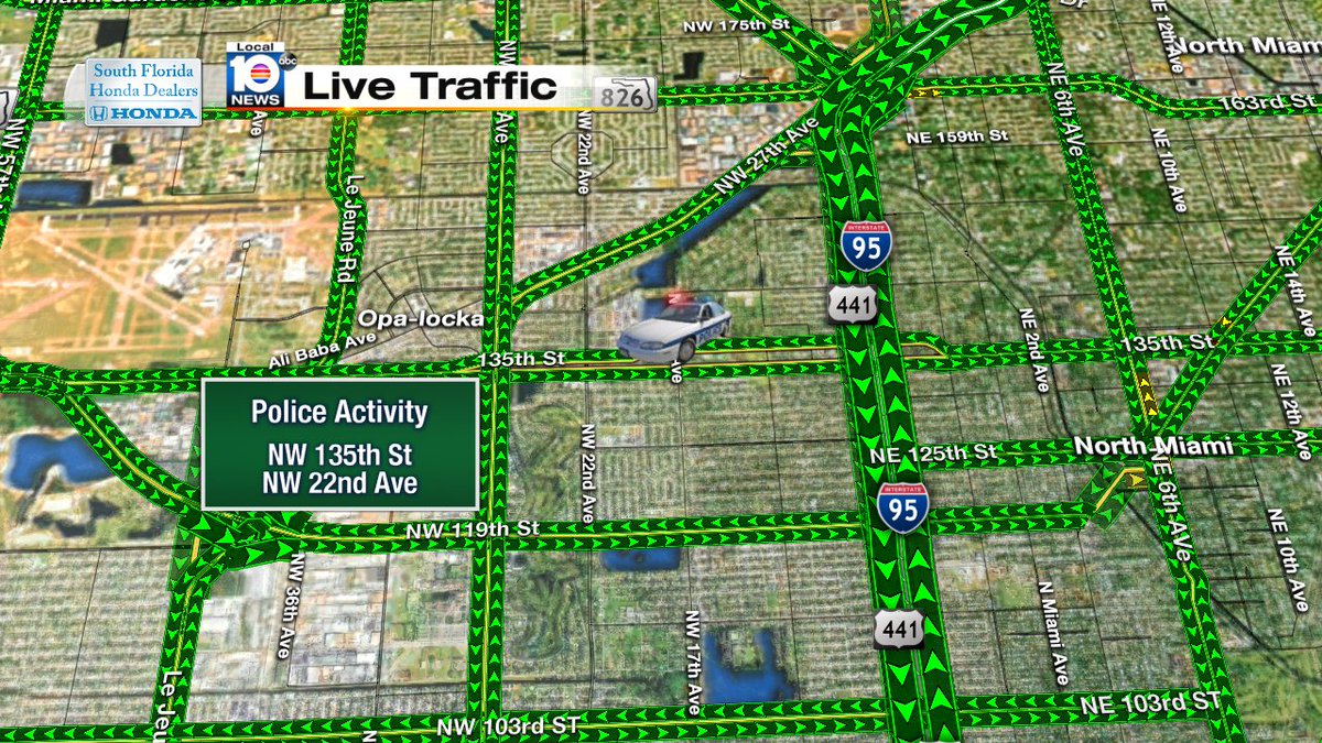 Police Actvity on NW 135th St & NW 22nd Ave #TRAFFIC #MIAMI https://t.co/qS19MyuiJK