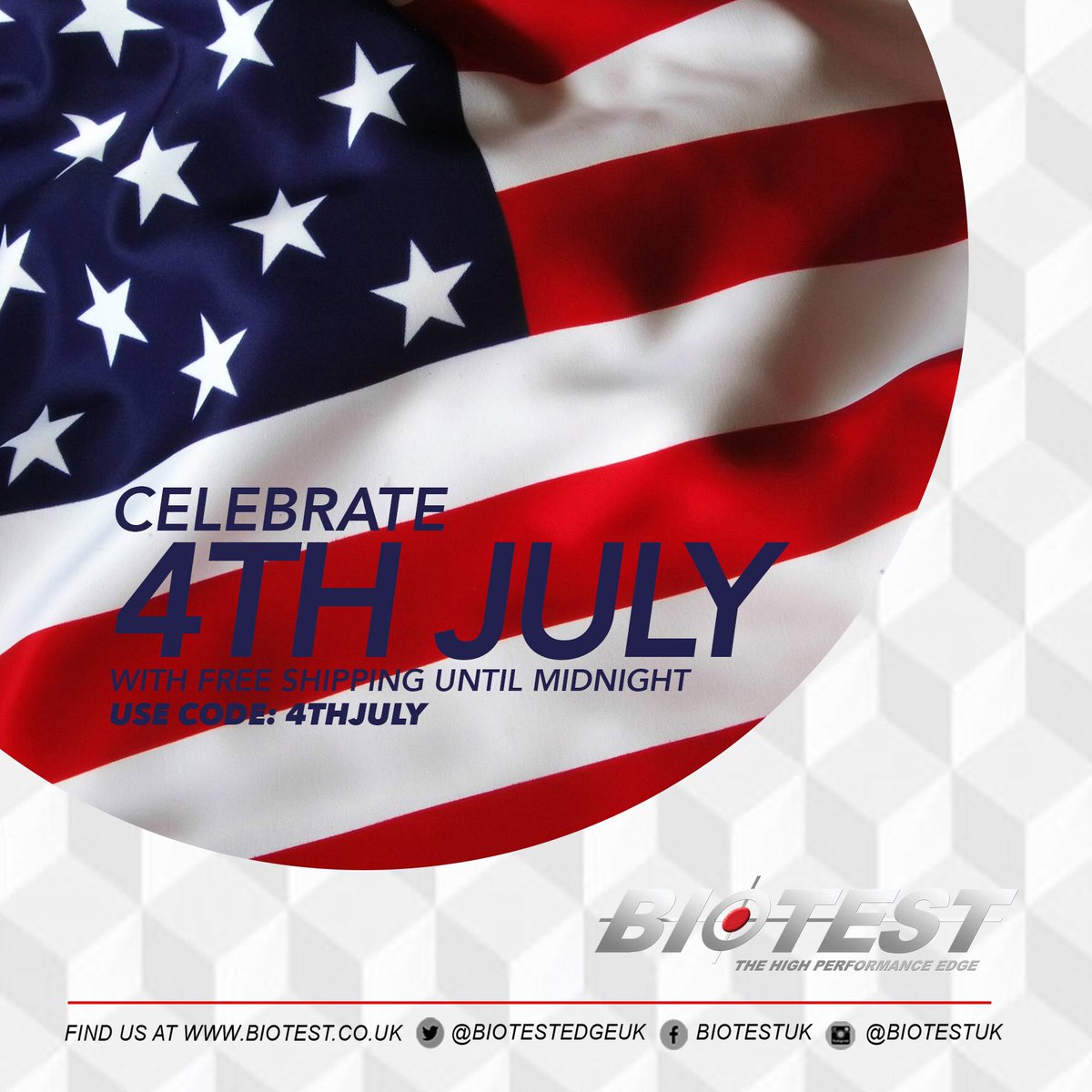 biotestedgeuk's tweet photo. Celebrate 4th July with #TeamBiotest FREE shipping until midnight 💪 Use code:July4 (UK only) https://t.co/Muw0TJadAb https://t.co/6isSVzavHJ