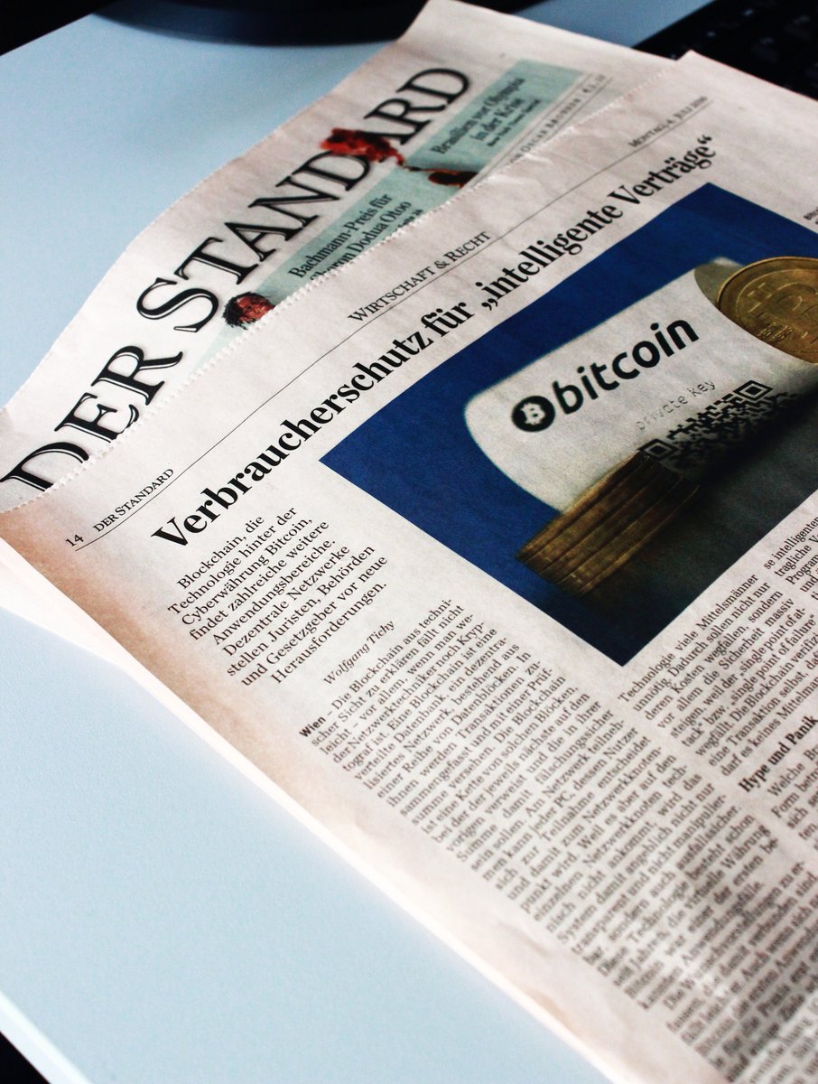Don't miss Wolfgang Tichy’s article in #derStandard today! He discusses the pros and cons of a #blockchain!#bitcoin