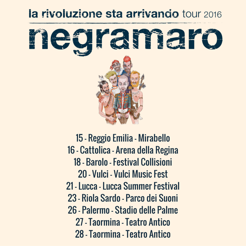 Negramaro's tweet photo. La Rivoluzione sta tornando!
▶ https://t.co/dAeKhSgxIe
▶ https://t.co/T44ztkHpDs

#LRSAtour2016 https://t.co/7ClWIsK7od
