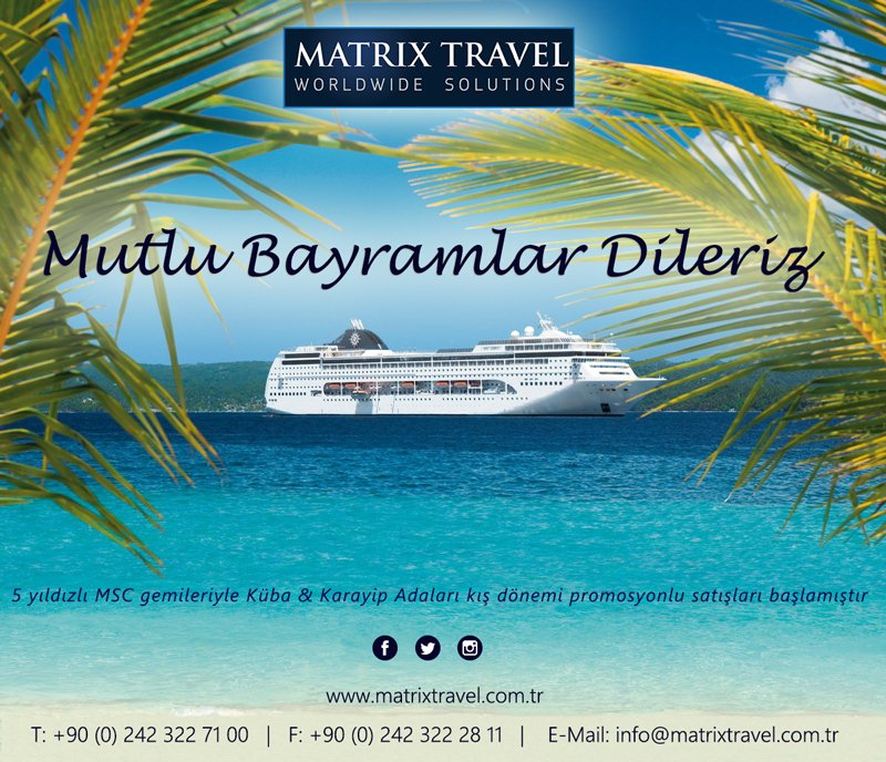 matrix_travel's tweet photo. #iyibayramlar #mutlubayramlar #matrixtravel #worldwide #solutions #holiday #msc #msccruises #caribbean #cruise https://t.co/UGATDrcQpu