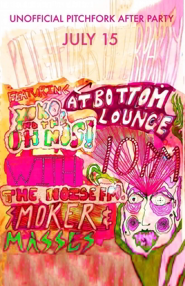 SMOKERband's tweet photo. We're at @thebottomlounge on 7/15 w/ @massesofficial @thenoisefm &amp; @yokoandtheohnos unofficial #pitchfork afterparty https://t.co/HEoE8kaEPn