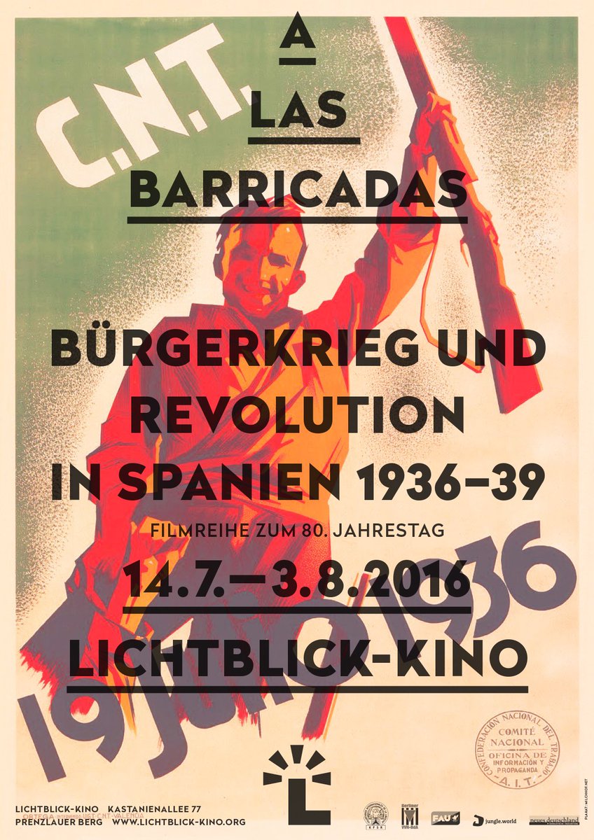 sabcat_media's tweet photo. #Filmreihe #SpanischerBürgerkrieg #LichtblickKino #CNT #FAU #VVN #KFSR https://t.co/fl2Dv0qVGL