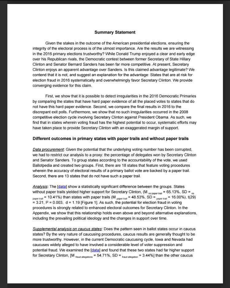NMForBernie's tweet image. Bernie was robbed. Stanford study with evidence of #ElectionFraud favoring @HillaryClinton #ExitPollGate
