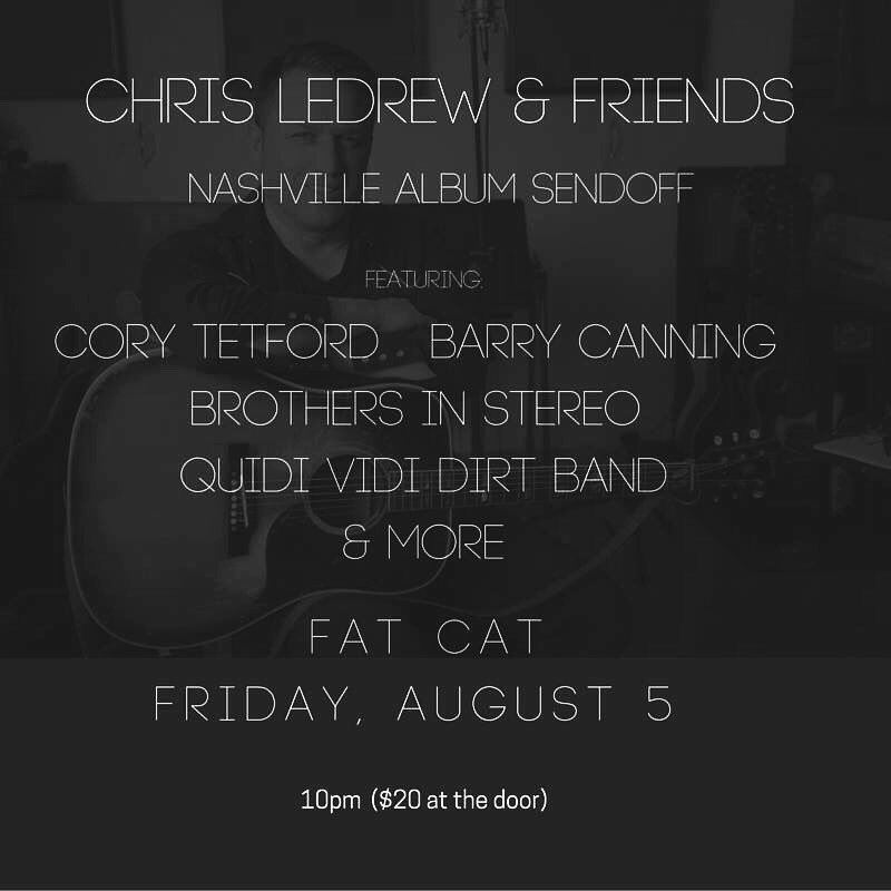 ChrisLeDrew's tweet photo. Hope you'll join me and my good friends/brothers for this show at Fat Cat on Friday, August 5: https://t.co/KSbH7ebrta