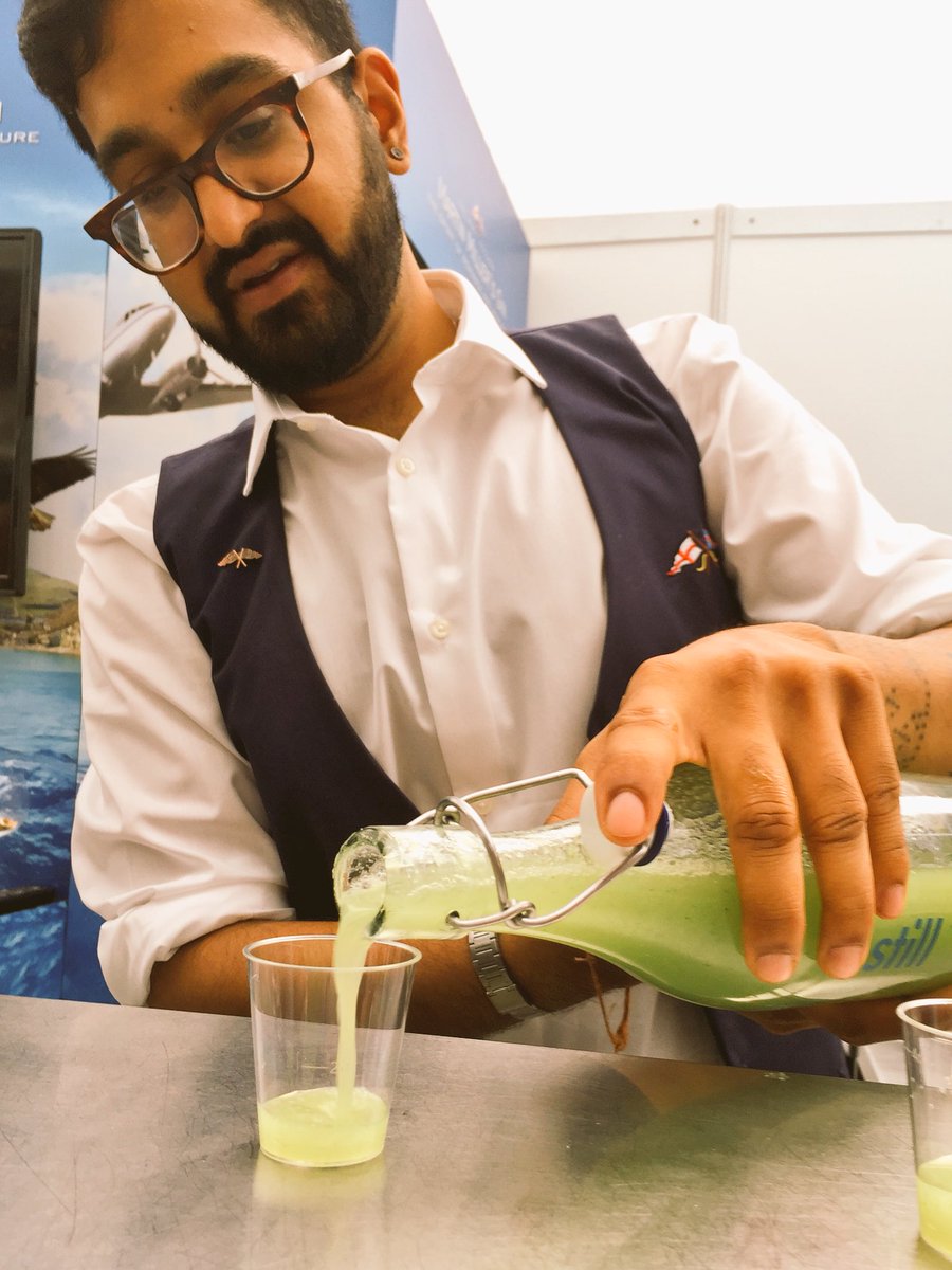 SpiritsBeacon's tweet photo. Palate cleanser from @MartinMillerGin - taragon, cucumber, agave, lemon juice. #ImbibeLive https://t.co/uVS01vzJFR