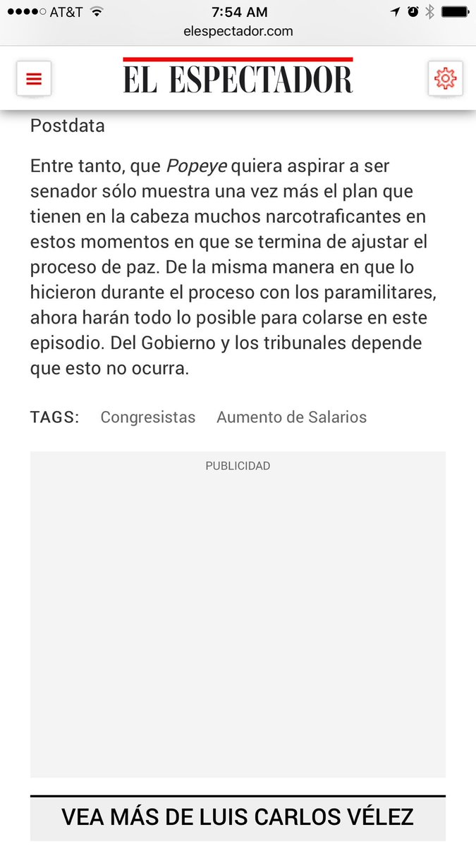 lcvelez's tweet image. Los invito a leer mi más reciente columna &quot;Sobre el salario de los congresistas&quot; elespectador.com/opinion/279290…