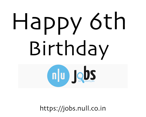 makash's tweet photo. Happy 6th birthday #nulljobs free job board by @null0x00. With 1600 infosec jobs by 650+ orgs 58000+ applications! https://t.co/3Z872xeyHT