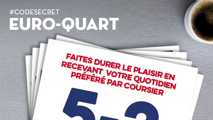 #CodeSecret: EURO-QUART Recevez gratuitement votre quotidien Sport préféré par coursier #AppCouriier #iOS #EURO2016