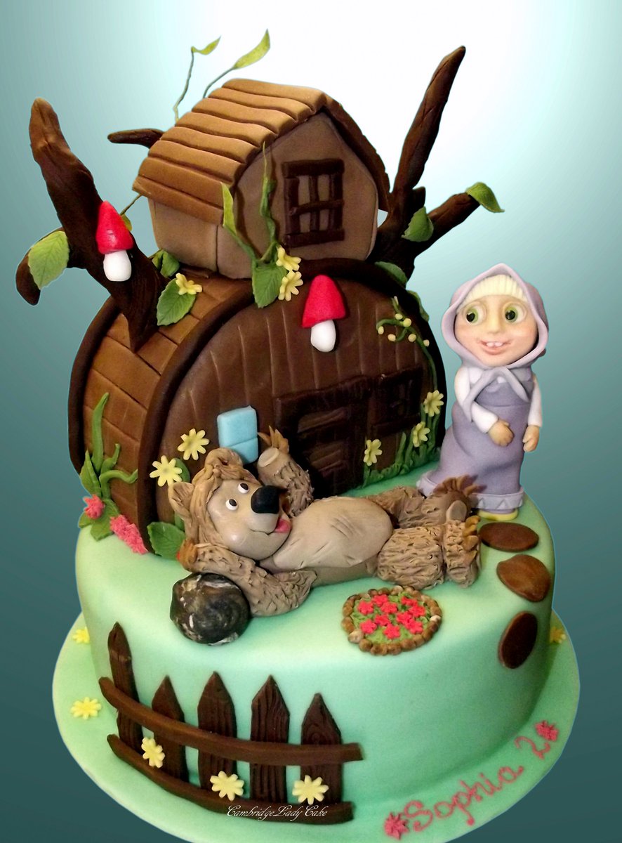 CambLadycake's tweet photo. Masha and the Bear ,Birthday cake. https://t.co/Bi4Ak679nR