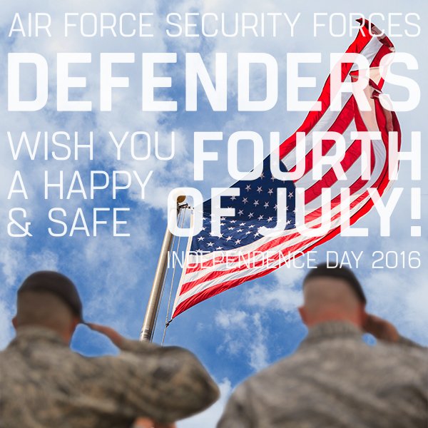 AFDefenders's tweet image. USAF Security Forces wish you a very happy and safe Fourth of July!
