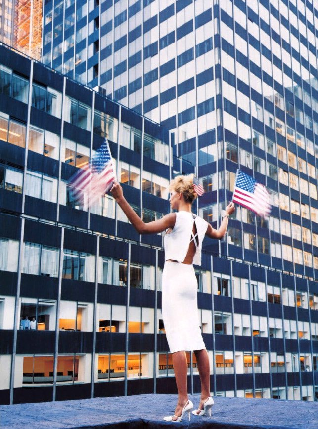 Happy 4th! <a href="/karolinakurkova/">.</a> wearing Narciso Rodriguez photographed by Steven Klein for November 2001 <a href="/voguemagazine/">Vogue Magazine</a>