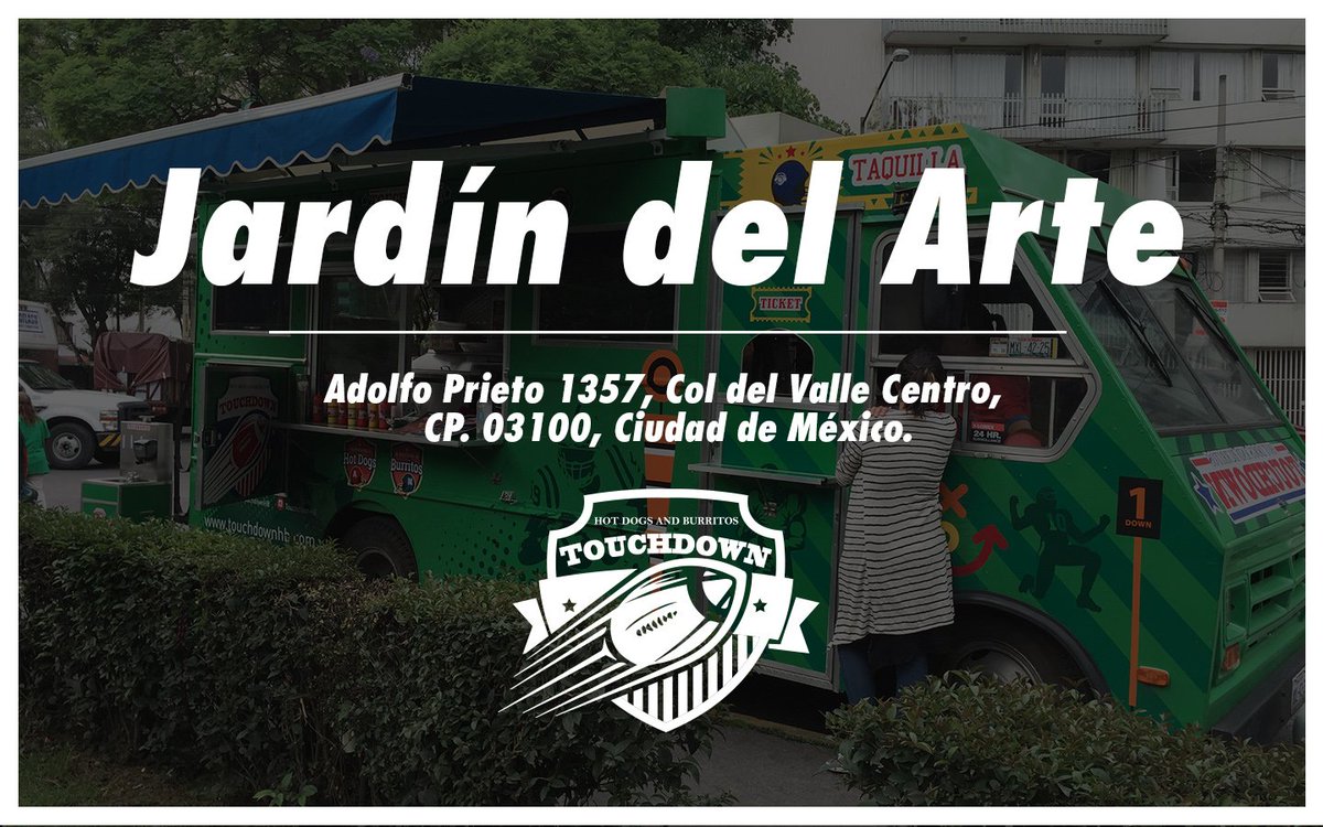 Touchdown_HB's tweet image. Martes a viernes en el Jardín del Arte. Adolfo Prieto 1357, Col del Valle, 03100, CDMX, 2-9 pm y viernes 4-12 am.