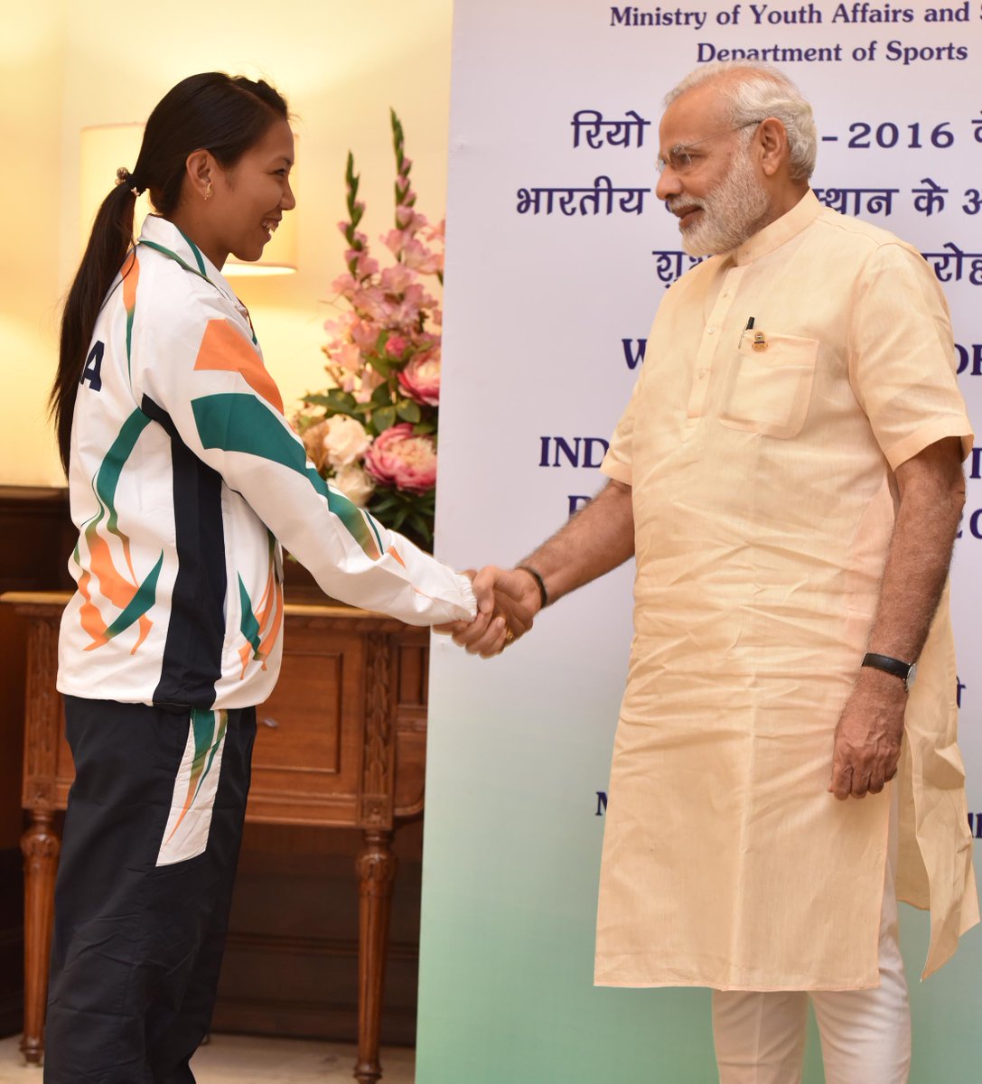 narendramodi's tweet photo. L Bombayla Devi’s archery skills are widely appreciated. I wish her the very best for the Olympics. https://t.co/Om0WM15UUm