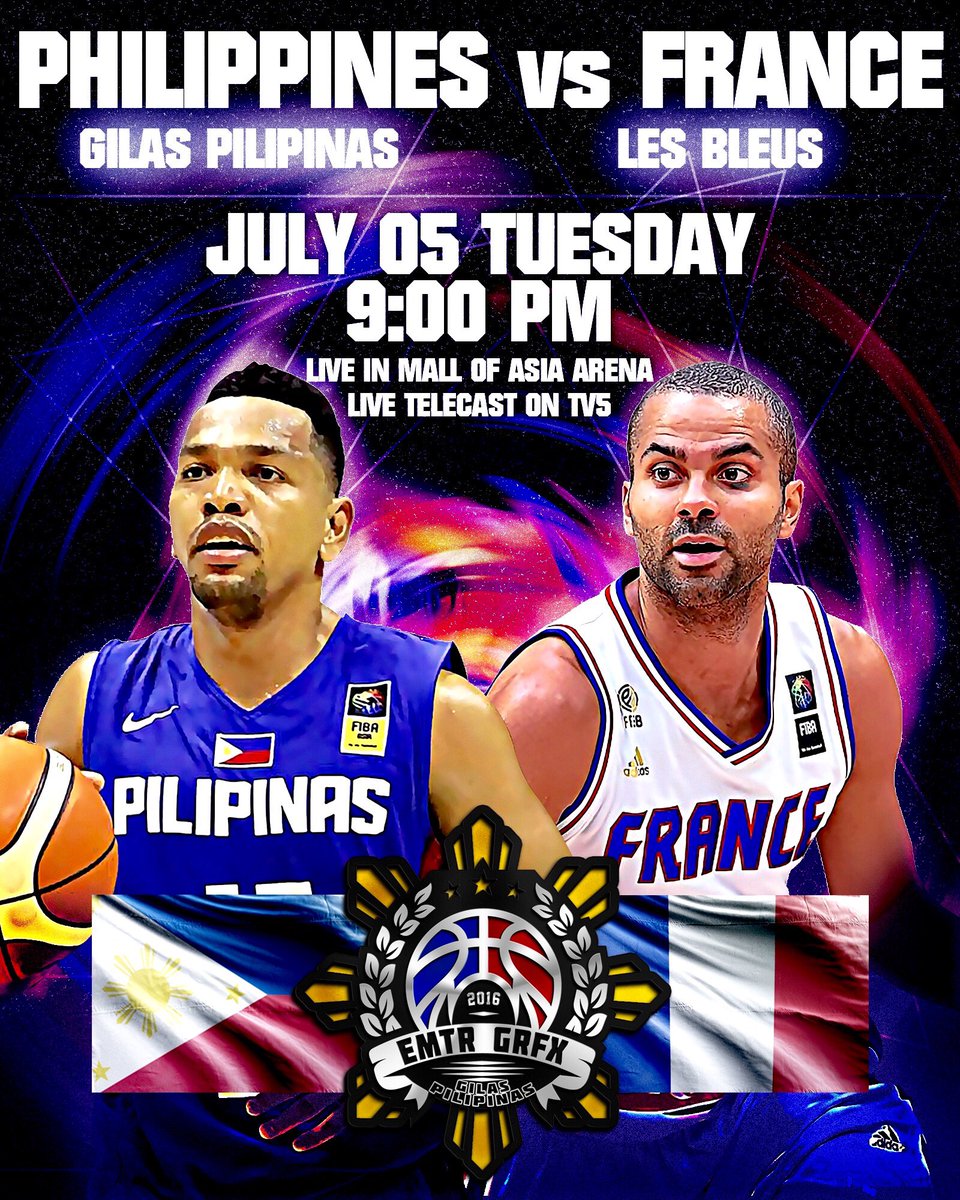 emtgrfx's tweet photo. PHL VS FRA
Gilas Pilipinas vs Les Bleus

#LabanPilipinas
#PUSO
#GilasRoadtoGlory 
#ParaSaBayan https://t.co/vVJ5GbCfwa