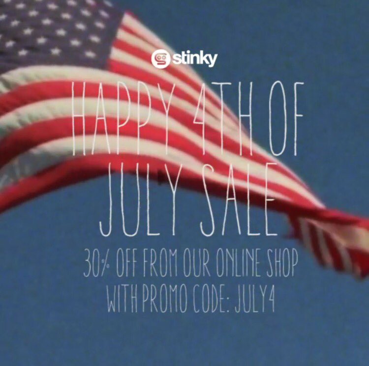 StinkyFamily's tweet photo. Happy 4th of July 🇺🇸! Get 30% off on each purchase at https://t.co/HTmfoveiRW #sale Celebrate Independence Day! https://t.co/Vkwbq48gUo