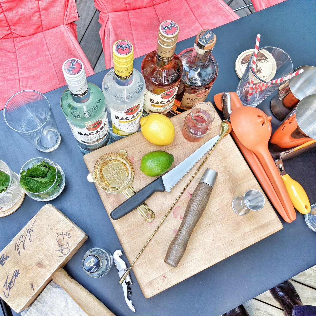 Bacardi Cocktails at DEQ Terrace and Lounge at The Ritz in Toronto, Ontario