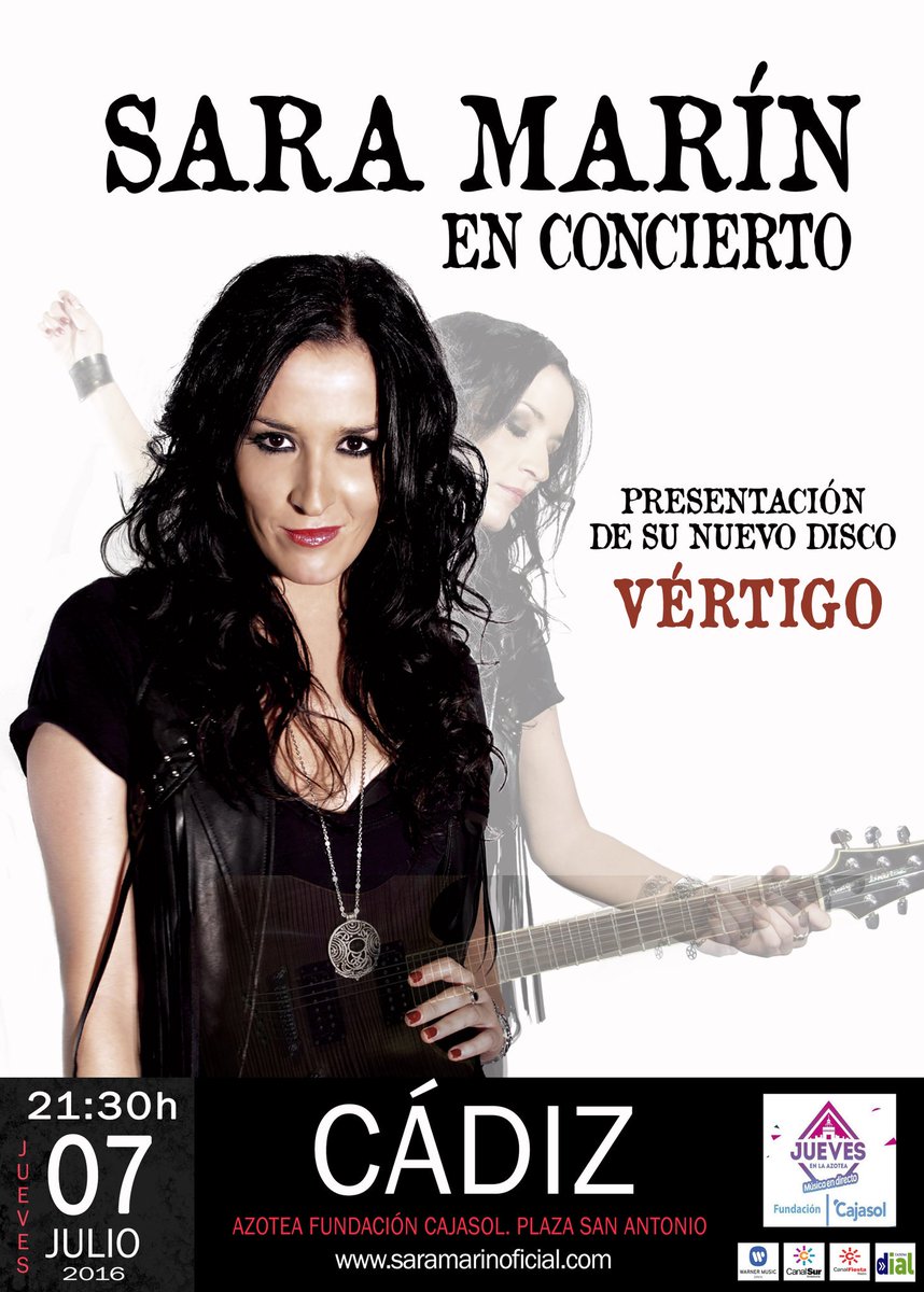 saramarinmusic's tweet image. ¡¡¡Próximo Concierto en Cádiz!!!
(Azotea Fundacion Cajasol)
Jueves 7 de Julio ➡ 21.30h
Entrada libre 
#Vértigo
