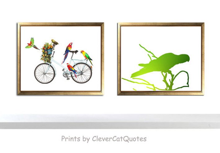 Parrots on bike print, Parrot printable, Parrots Parakeets on bike, Pa… tuppu.net/a9a49009 #MyNewTag #BikePrint