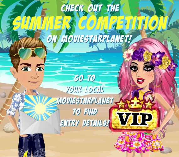 MSP_world's tweet photo. Our summer competition has started! Log in to MovieStarPlanet to see how to join the competition and to win VIP! https://t.co/vN0g1W8llC