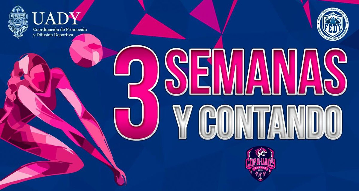 UADYvoleibol's tweet photo. Cada vez más cerca la #CopaUADY #Voleibol este 23 y 24 de Julio ¡No te la puedes perder! @Universo_Dep @FEDYUADY https://t.co/gu9E4eDlvl