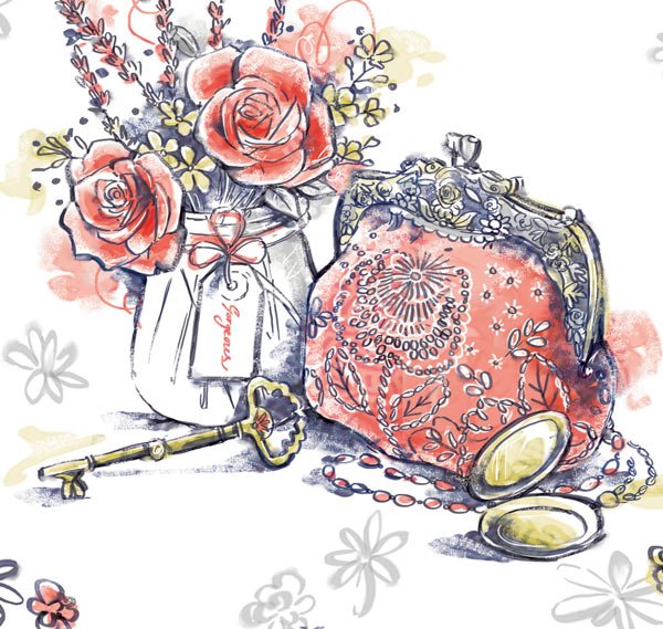 DoodlePress1's tweet photo. Vintage vibes in the studio today :) #vintage #illustration #watercolour #pretty https://t.co/YsrD0YvqzE