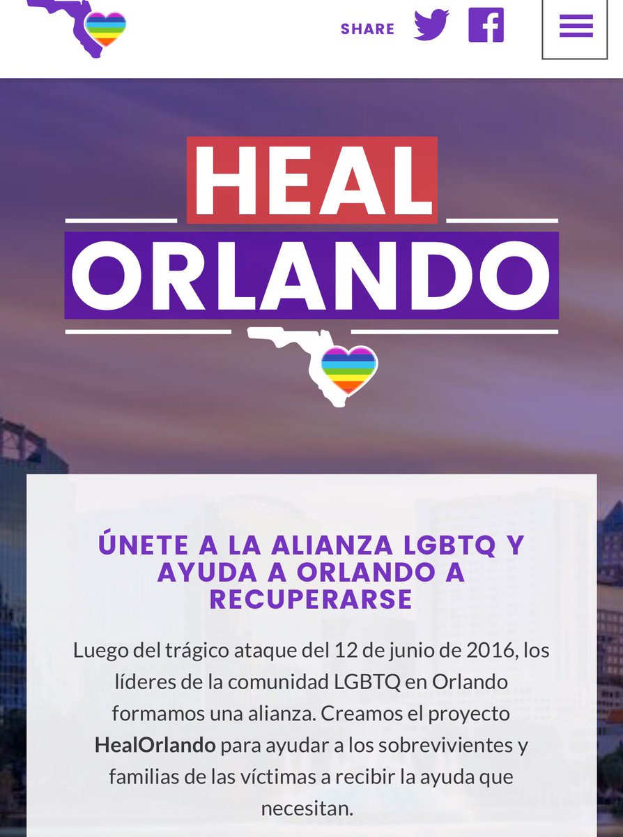 Aún puedes apoyar a las victimas de #Orlando. Únete a #HealOrlando q ofrecer ayuda y recursos a los afectados