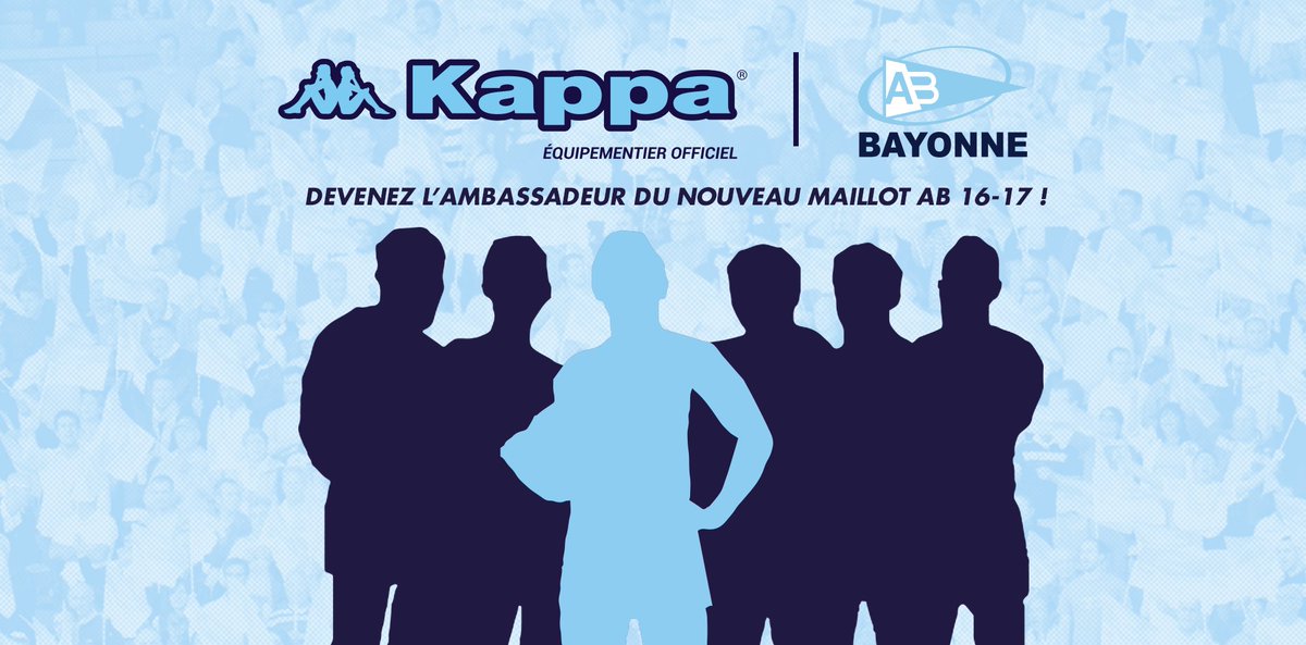 Avec <a href="/KappaFrance/">Kappa 🇫🇷</a> et <a href="/avironrugbypro/">Aviron Bayonnais</a> devenez ambassadeur du nouveau maillot AB ! Rdv sur shakr.cc/1s89 !