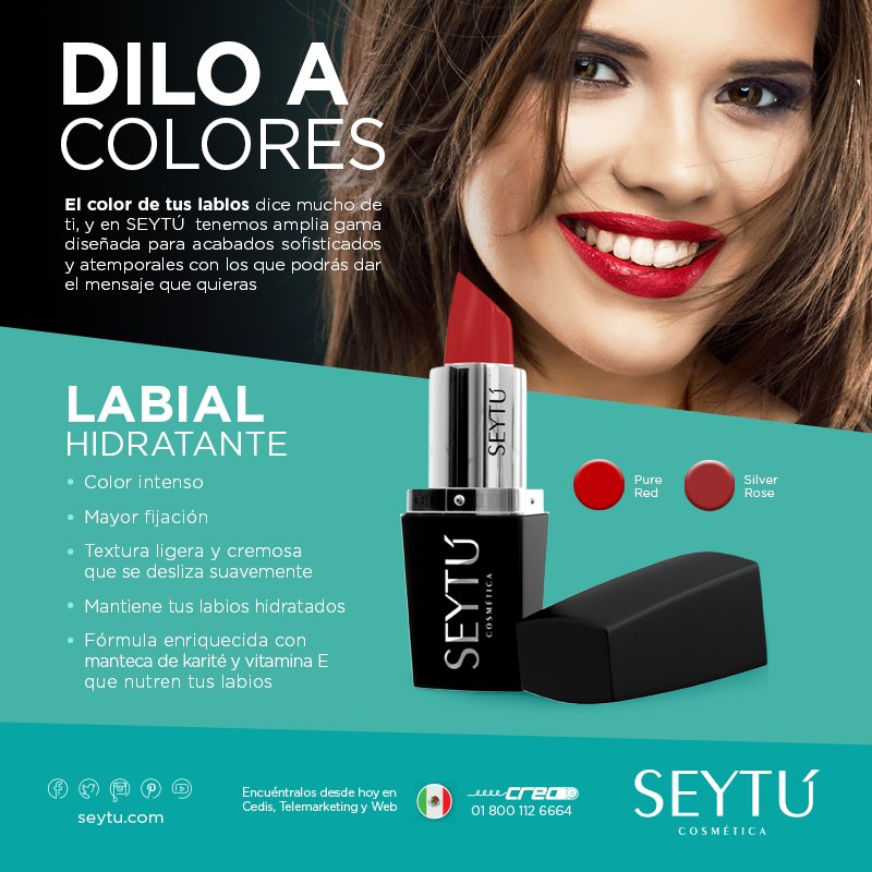 seytu_oficial's tweet photo. Logra colores intensos para unos labios increíbles con el Labial Hidratante SEYTÚ https://t.co/m4zw9JAP8F