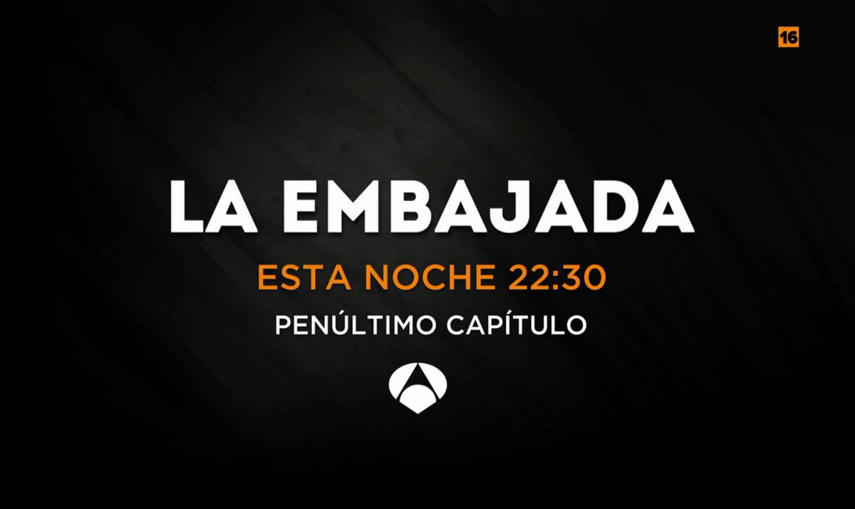 Antena 3 (<a href="/antena3com/">Antena 3</a>) emite esta noche el penúltimo capítulo de #LaEmbajada mizona.tv/n/uyAZm <a href="/ursulolita/">Úrsula Corberó</a>