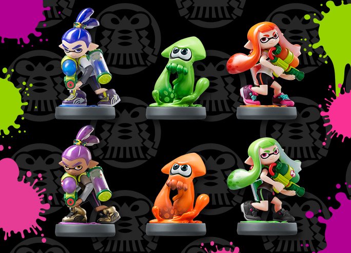 Ebenfalls am 8. Juli erscheinen limitierte Reprints der bisherigen #Splatoon-#amiibo!