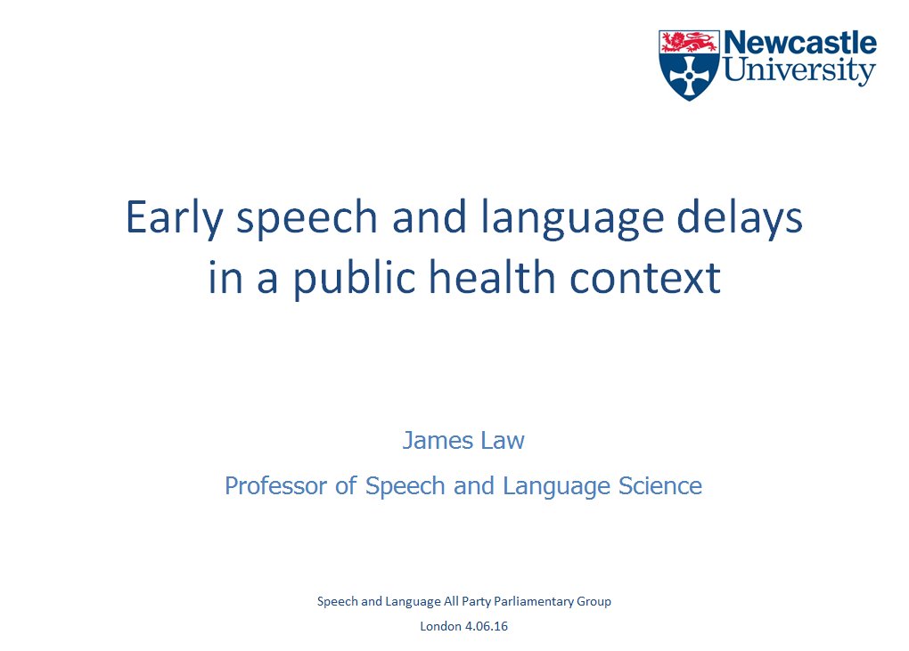 RCSLTpolicy's tweet photo. Great presentation from Prof. James Law (@UniofNewcastle) on early speech & #languagedelays, #SLTs & #publichealth https://t.co/oz6E1IYgkg