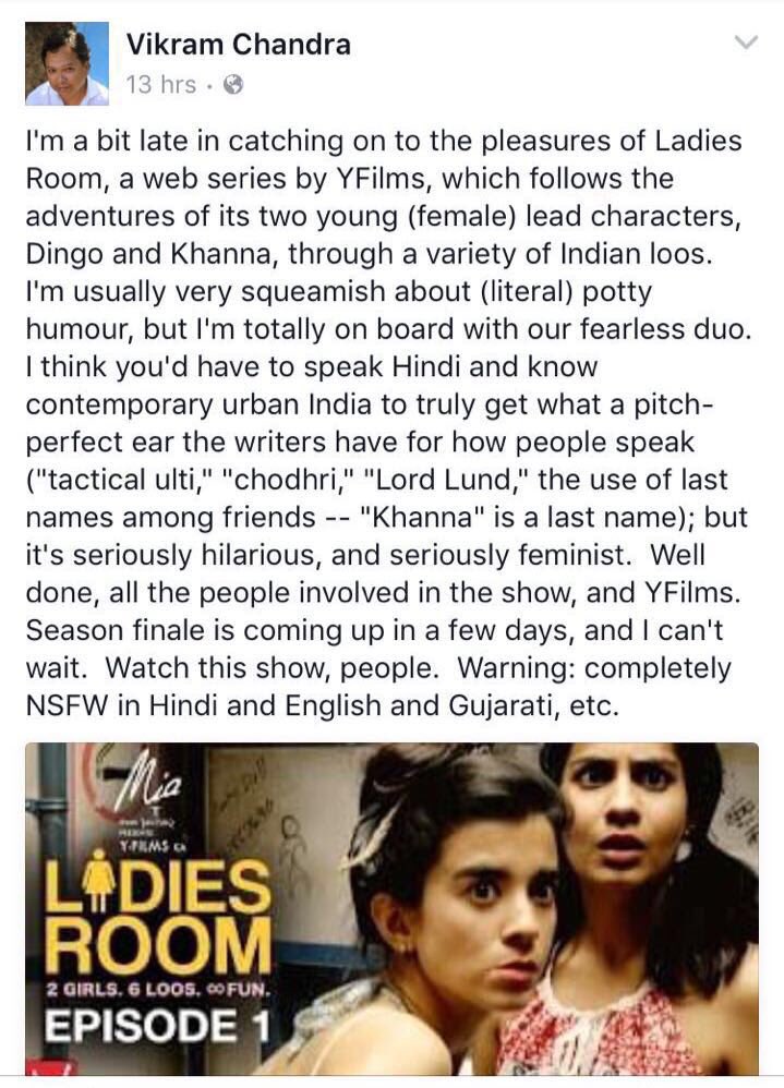 See what we mean when we say 'hype'? Some more love from Vikram Chandra :)