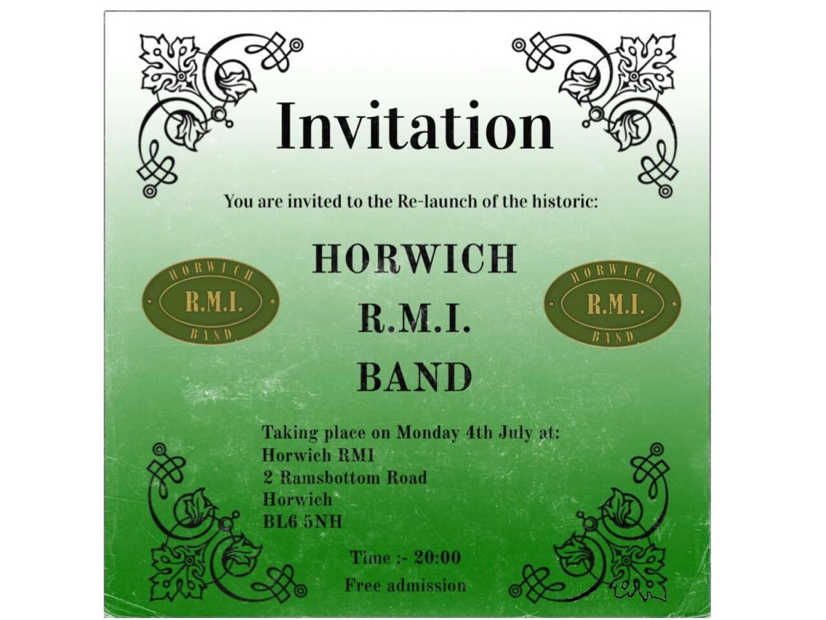 Today's the big day: are you coming along to see history being made? #Horwich #bolton #topbanding #brass #brassband