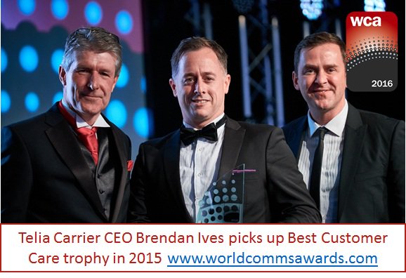 totaltelecom's tweet photo. Repeat performance from @TeliaCarrier in '16? Best Customer Care World Comms Awards #WCA2015 https://t.co/urXznihTnx https://t.co/AyieOGTDZ0