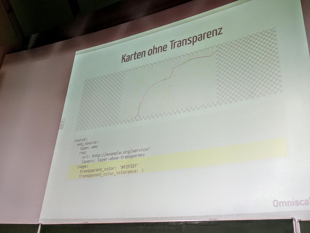 lukmartinelli's tweet image. Make raster tile background transparent with MapProxy by specifying transparent color #FOSSGIS2016