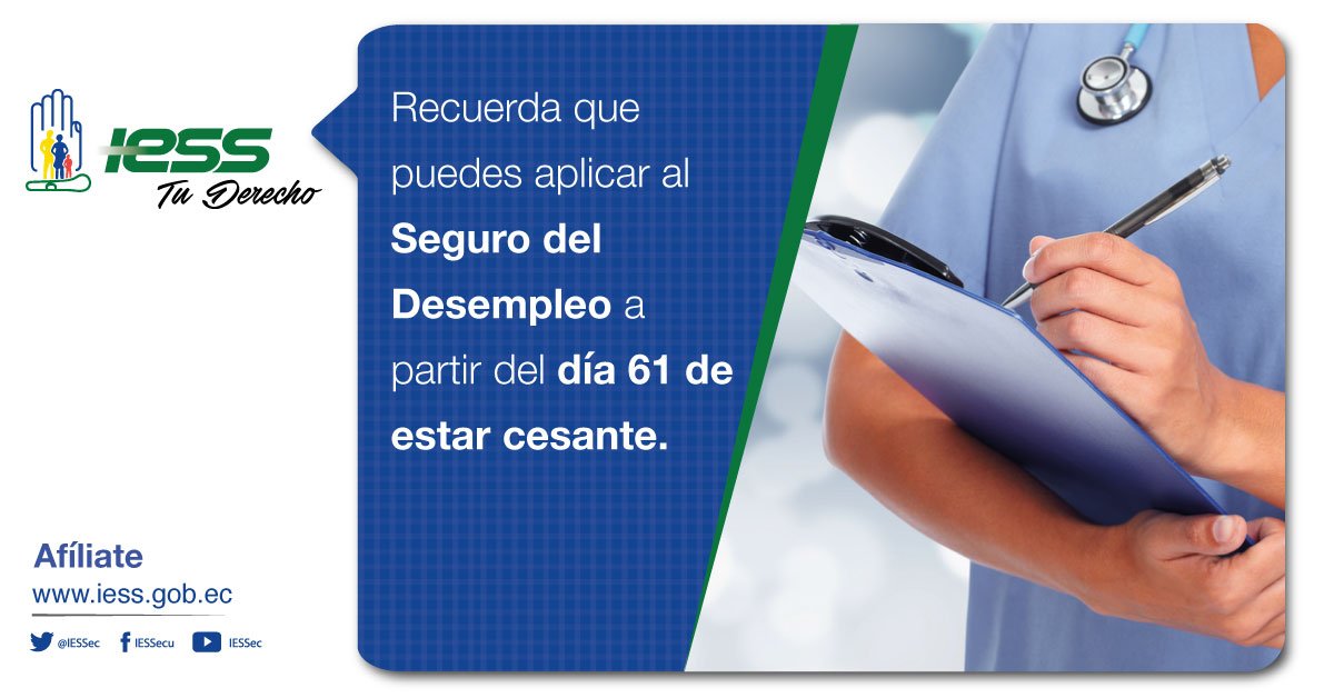 IESSec's tweet photo. Recuerda que puedes aplicar al Seguro de Desempleo a partir del día 61 de estar cesante: https://t.co/EPrUPX0Ef0 https://t.co/dLc43OrhcX