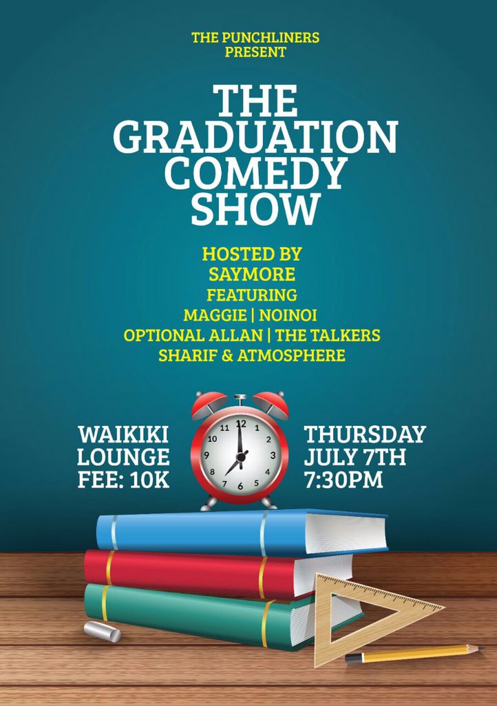 tpunchliners's tweet photo. This Thurs at Waikiki Lounge (Centenary Park) we celebrate accademic excellence. 7:30pm 10K. Join us. https://t.co/xFT7WvTuvb