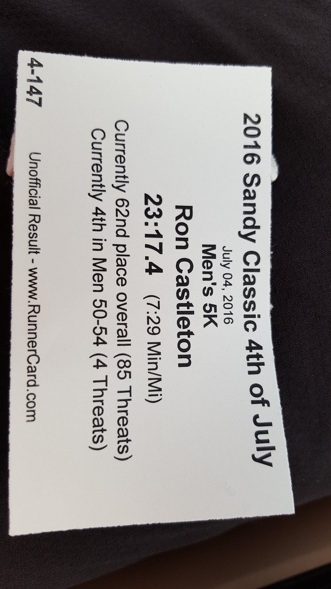 Run_Ron_Run's tweet image. Sandy City 5K! Missed age group 3rd place award by &amp;lt; than 1 second...0.8 seconds, but can't complain about the pace